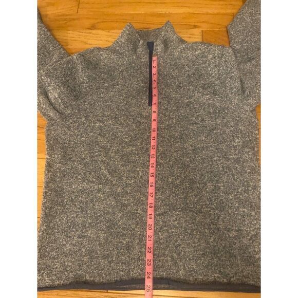 J. Crew, women's high neck, 1/4 zip, long sleeve fleece pullover size large - Picture 7 of 9